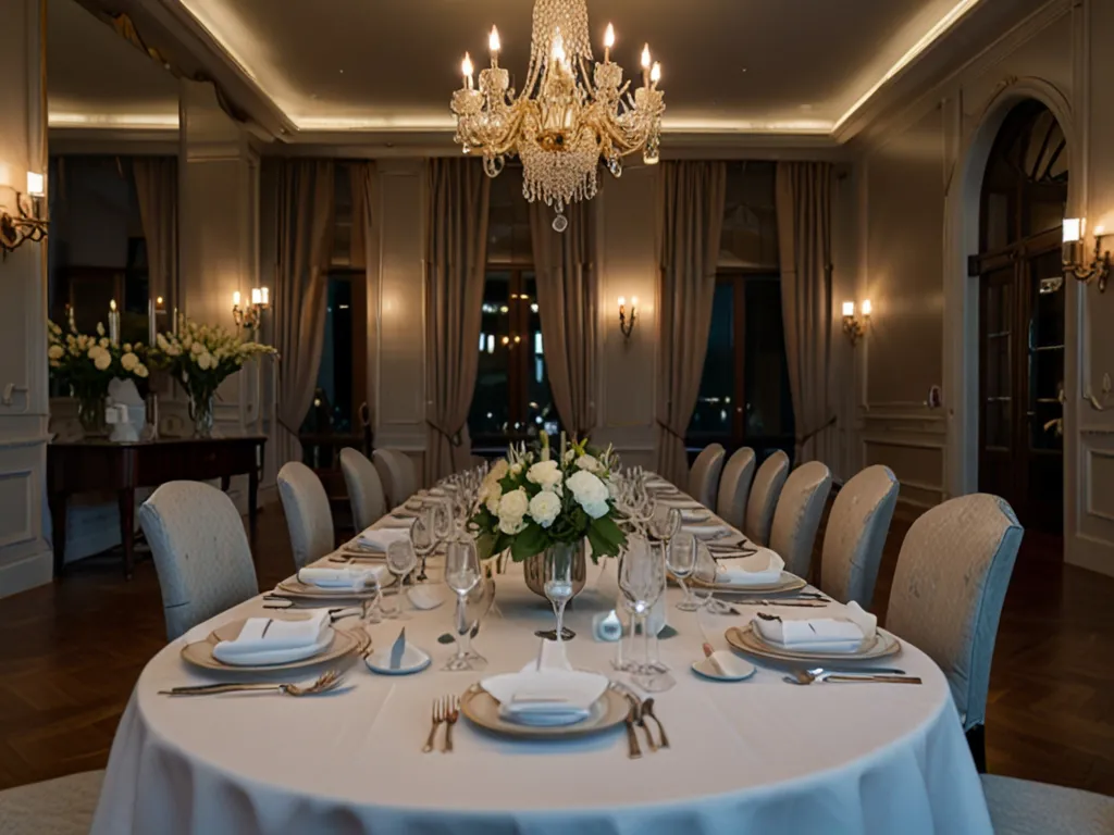 Elegant dukat bord för privat middag