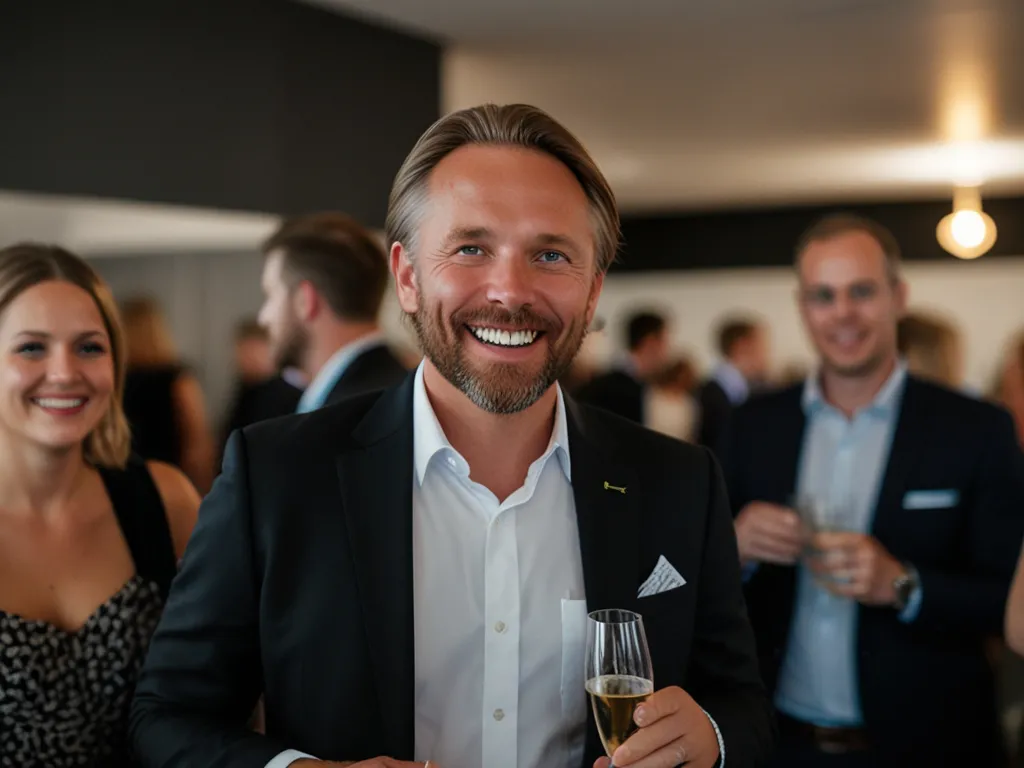 VIP-fest med välkomstmottagning och champagne